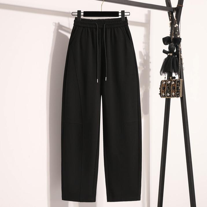 DIMANAF Autumn Winter Plus Size Women Cothing Basic Harem Oversize Casual Trousers Long Pants Elastic Waist Vintage Lady Loose 2025