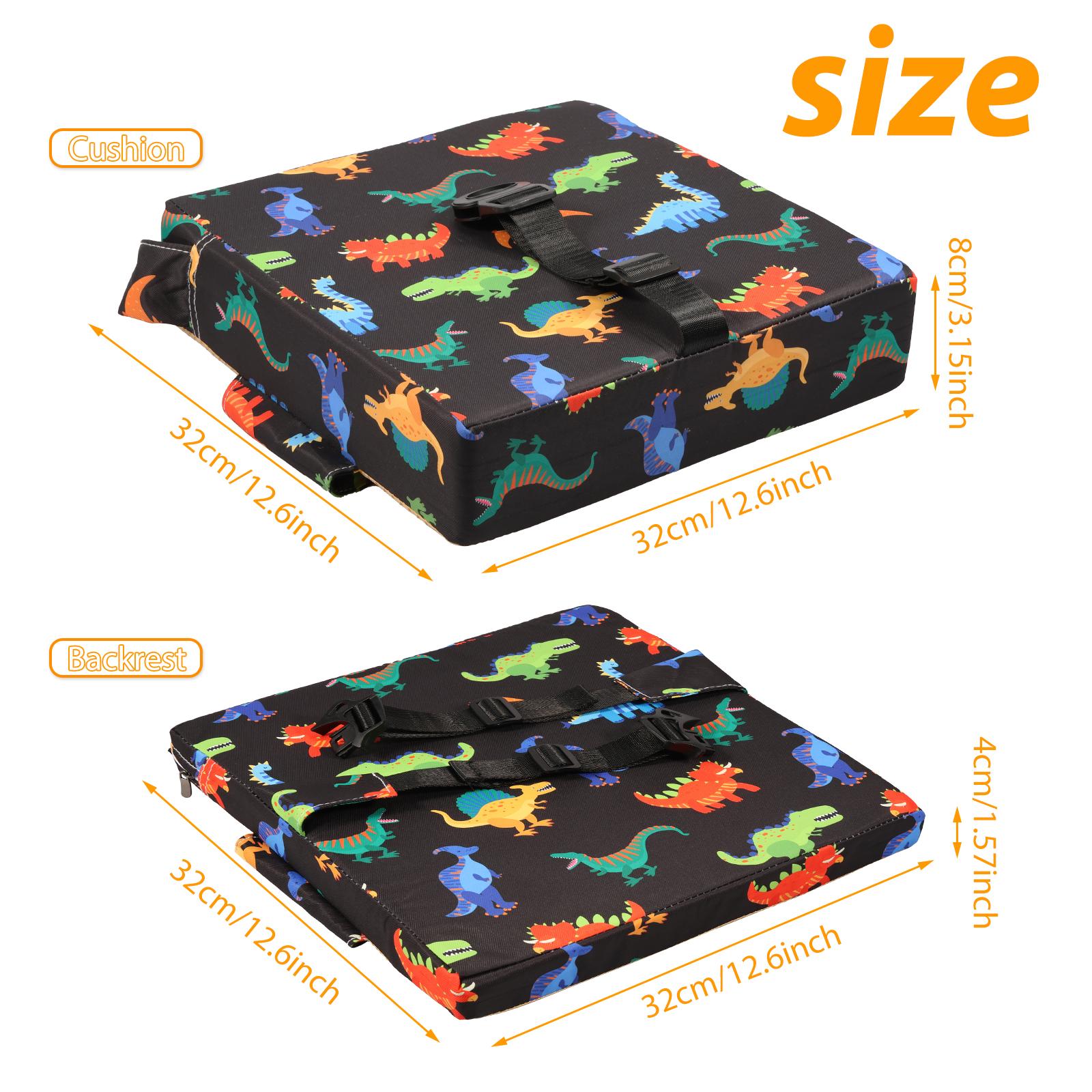 

Toddler Booster Seat Backrest Cushion Non Slip Dining Chair Booster Seat Pad with Adjustable Strap Suitable for Most Chairs 1Set чёрный