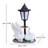 White Swan Garden Animal Sculpture Solar Lamp Resin Decorative Figurine for Patio or Balcony