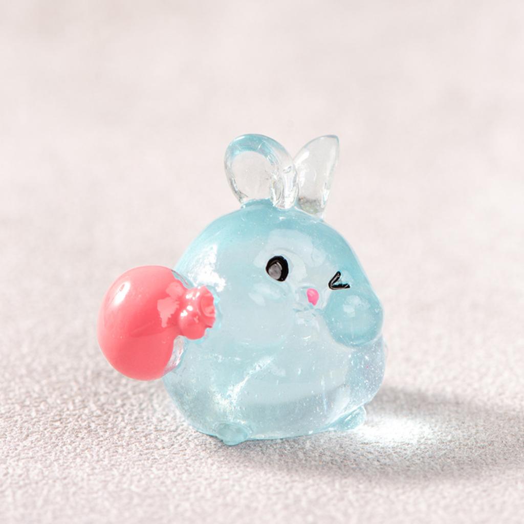 Glow-in-the-Dark Resin Figurine Micro-Scenery Decorative Ornament Cartoon- Adorable Viral Glowing Desktop Craft Item
