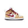 Air Jordan 1 Mid TD Light Curry Cardinal Red Baby Sneakers Brown White-Onyx White 640735-201
