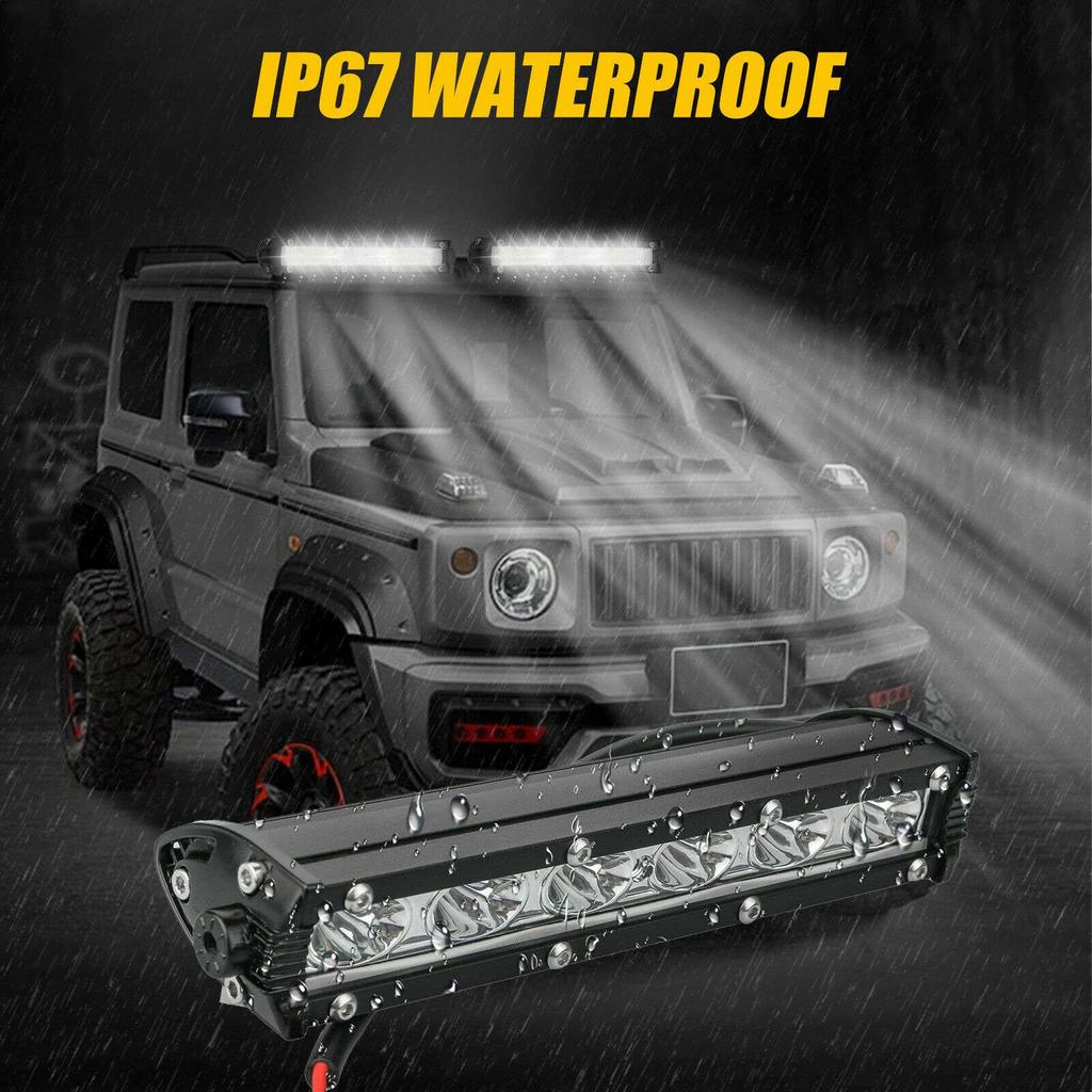 T-Top-Rated-7Inch 1800LM 18W Waterproof Spot Flood Combo Light Ultra-Slim Single Row Off Road LED Light Bar For Trucks ATV Boat