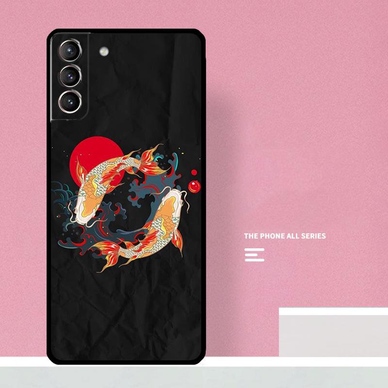 Chinese Koi Fishes Phone Case For Samsung Galaxy S25 S26 Ultra S20 S21 S22 S23 S24 S10 Plus S25 FE Cover Coque