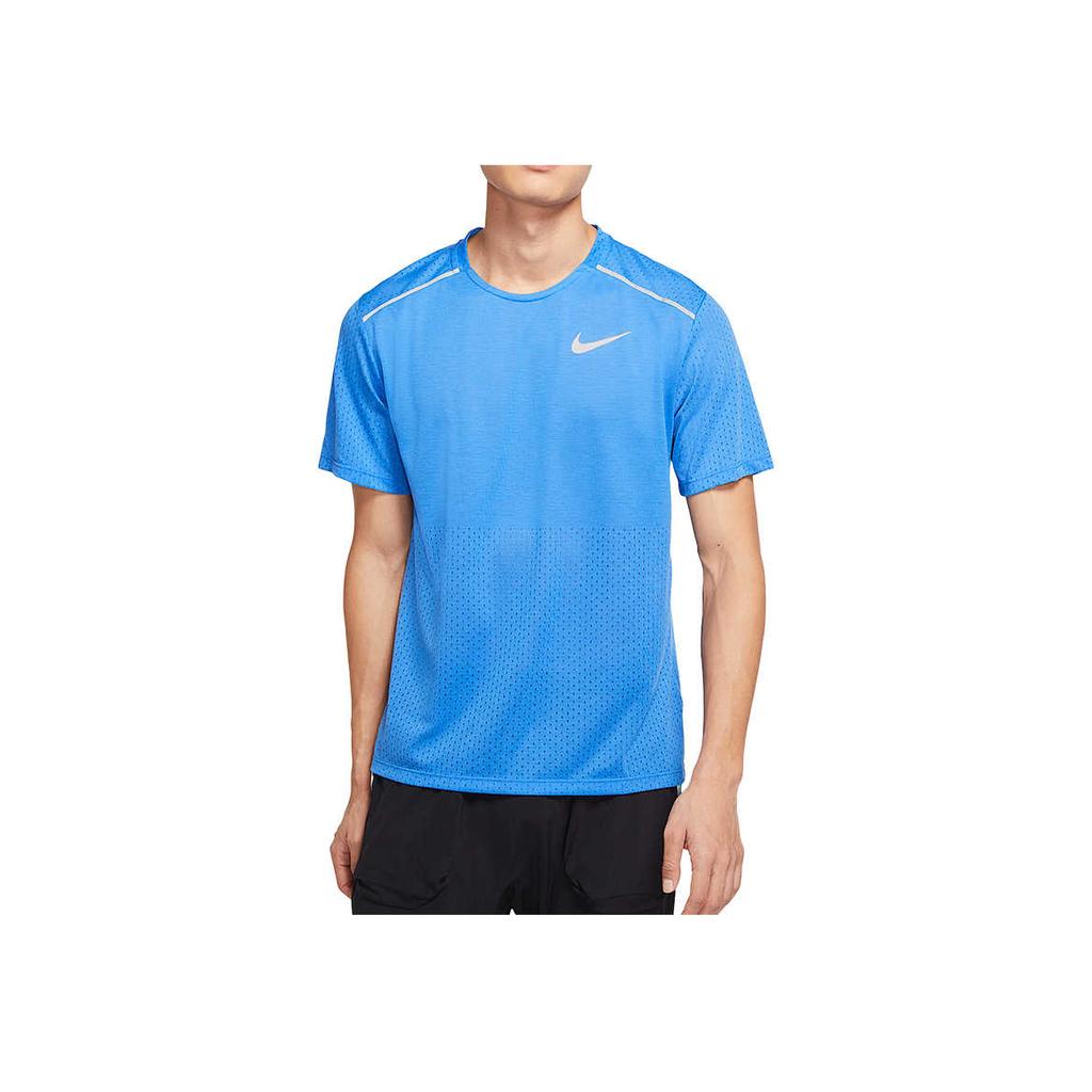 Nike Solid Color Sports Casual Crew Neck Short Sleeve T-Shirt Men Tops Pale-Blue AQ9920-402
