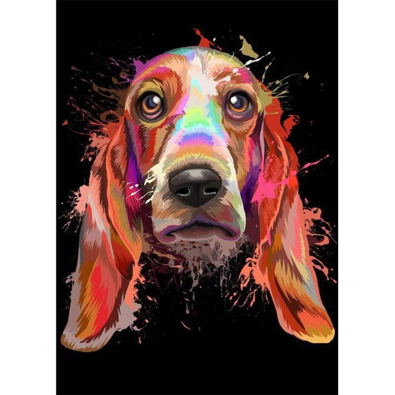 Abstract watercolor, French bulldog, pups, posters, canvas printing, colorful picture of a dog, wall painting for the living room, quadros