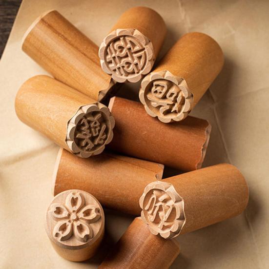 Tampon à biscuits réutilisable en bois pour décoration de gâteaux chinois