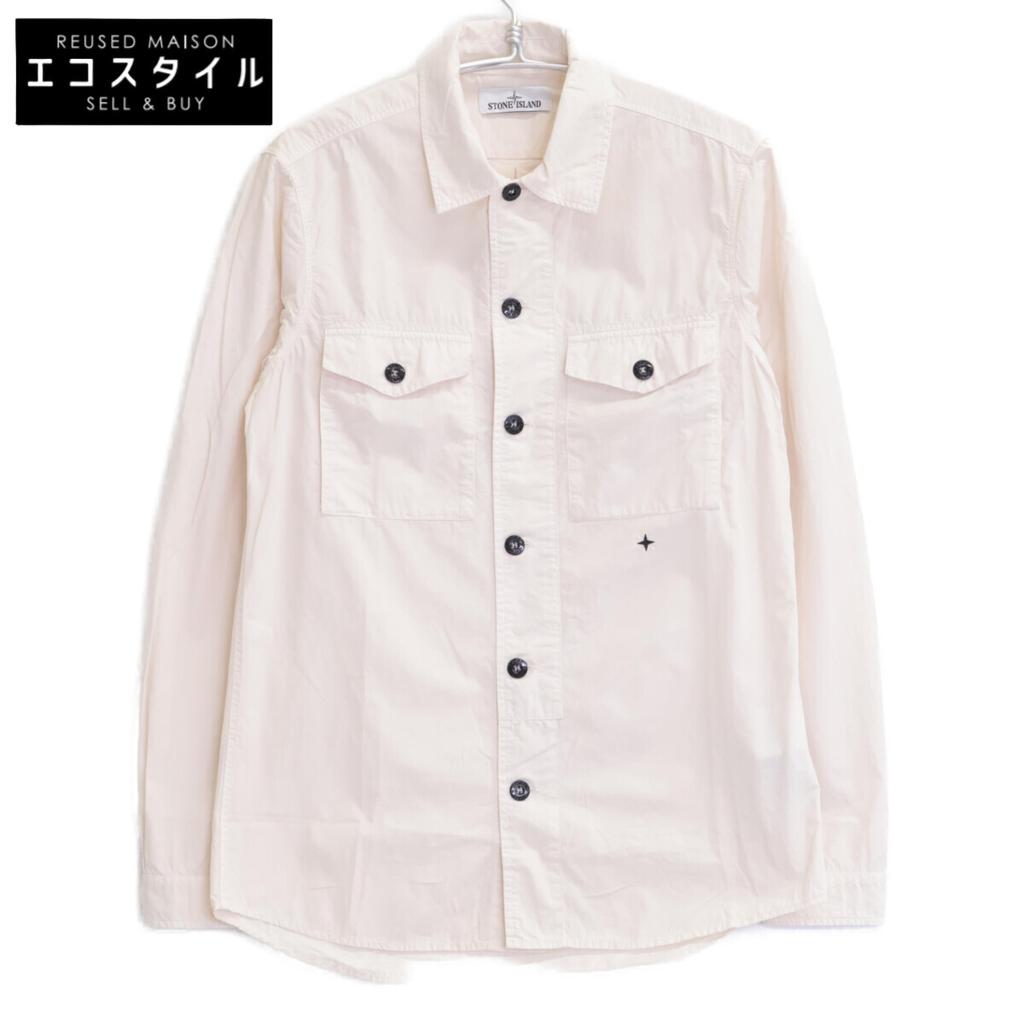 STONE ISLAND 671511101 One-point embroidered shirt tops M PinkUsed