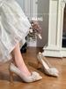 Fashion Bride Wedding Shoes French Main Wedding Dress Two Wear Not Tired Feet 2025 New Versatile High Heels for Women