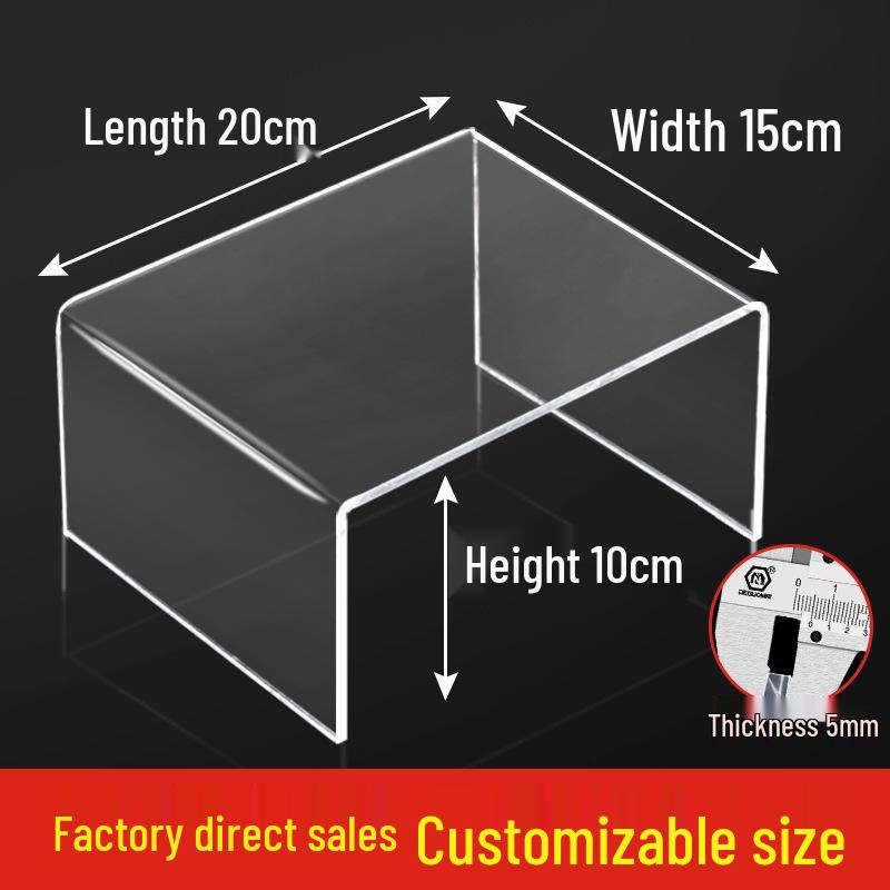 Acrylic U-Shaped Shelf Display Stand with Layered Dividers for Figures, Blind Boxes, Bags, and Cosmetics.