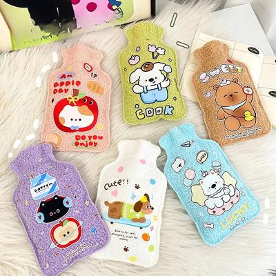 2pcs Portable Hand Warmer Girls Pocket Hand Feet Hot Water Bags Lovely Cartoon Hand Po Warm Water Bottle Mini Hot Water Bottles Hot and Cold Dual Use