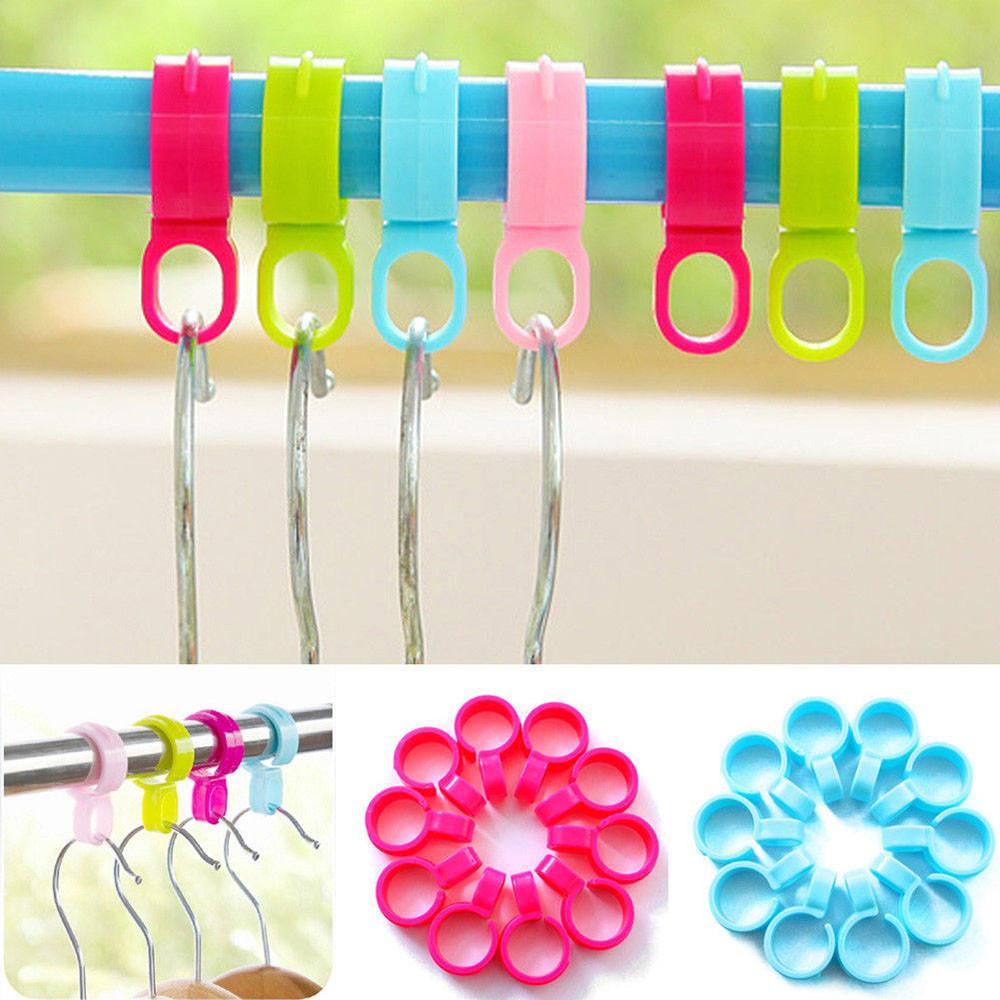 10pcs Hook Clips Organize Windproof Clothes Hanger Clip Buckle Plastic HOT
