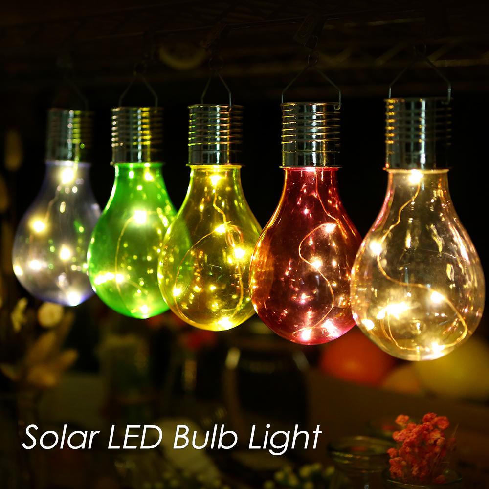 Solar Powered Energy Saving Bulb Light Hanging LED Lamp with Clip Lighting Control IP44 Water Resistant Outdoor Fairy