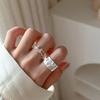 Simple Tibetan Silver Butterfly Ring Matte Light Adjustable Finger Geometric Ring 3D Silver Ring Party Birthday Gift