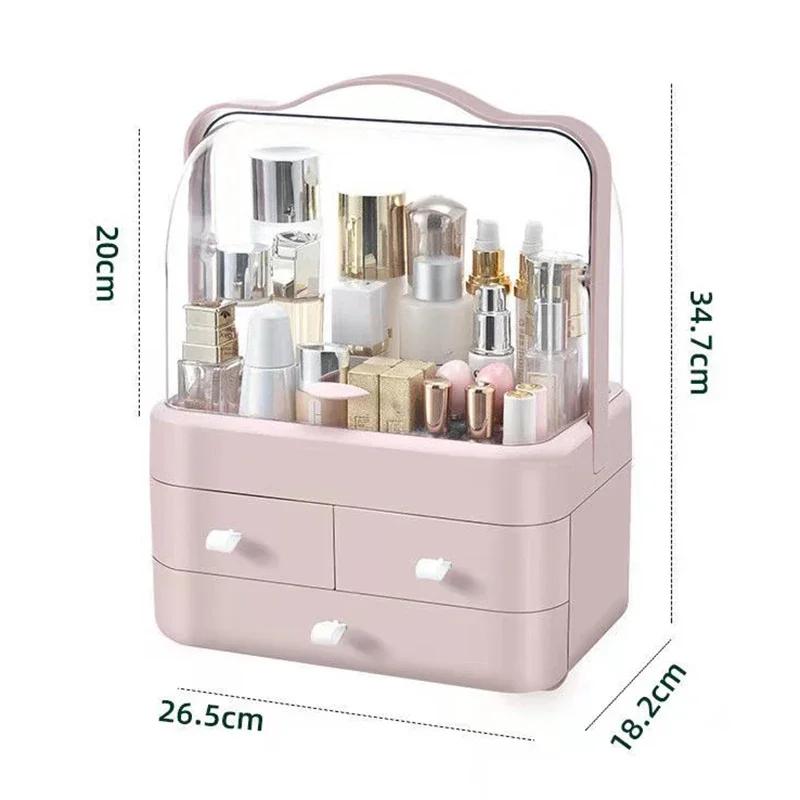 1 Stück Kosmetik-Aufbewahrungsbox Staubdicht Desktop Make-up Organizer mit Schublade für Hautpflegeprodukte Haushaltsaufbewahrungsbox Regal