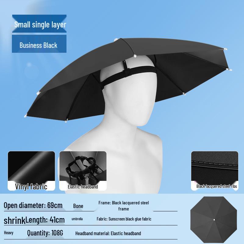 Large Rainbow Sun Hat Umbrella for Street Stalls and Fishing