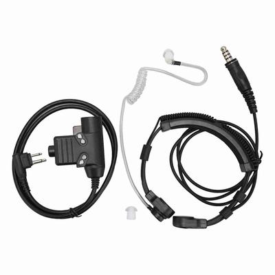 Throat Microphone Headset Coiled Walkie Talkie Earpiece with U94 PTT for Motorola XTN600 SV22C