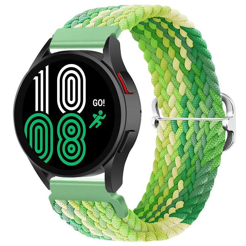 20mm Braided Solo Loop Strap for Samsung Galaxy Watch 6/5/4 44mm 40mm/Classic 47mm 43mm 46mm42mm Nylon Bracelet Watch 5 Pro 45mm
