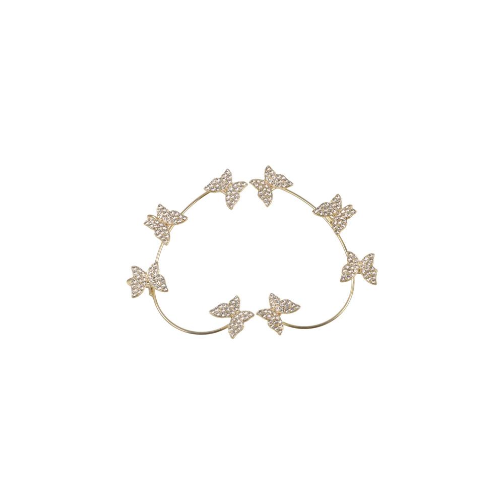 Fairy Butterfly Elf Ear Cuff Non-piercing Rhinestone Ear Clips Sweet Pearl Flower Ear Cuffs Girls