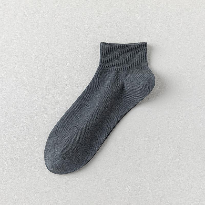 Men's Spring and Summer Thin Solid Color Versatile Business Sweat Absorbing and Odor Proof Boneless Short Socks