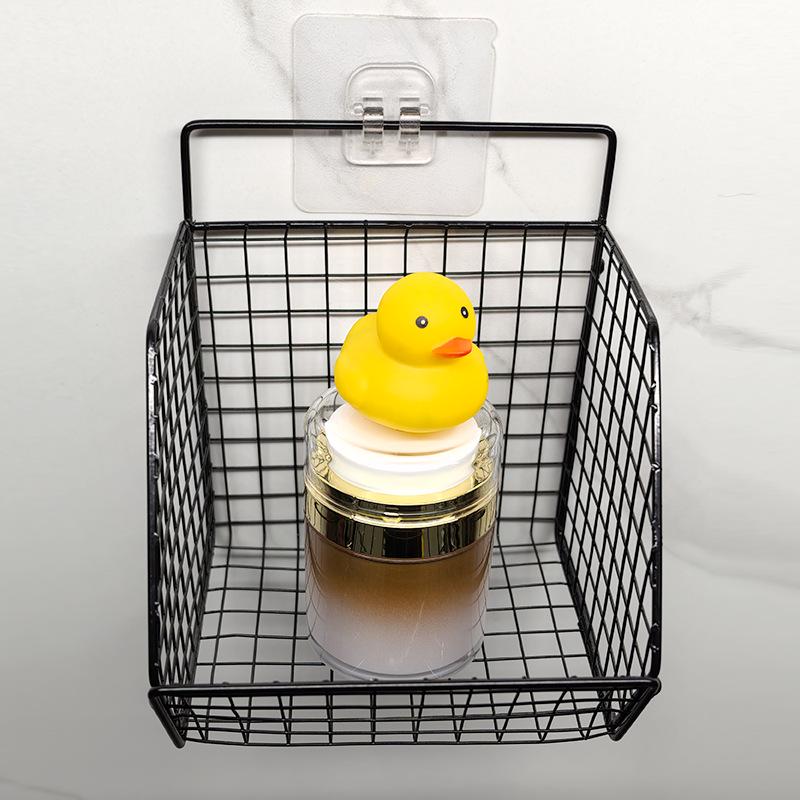 Adhesive No-Drill Hanging Storage Basket for Kitchen and Bathroom