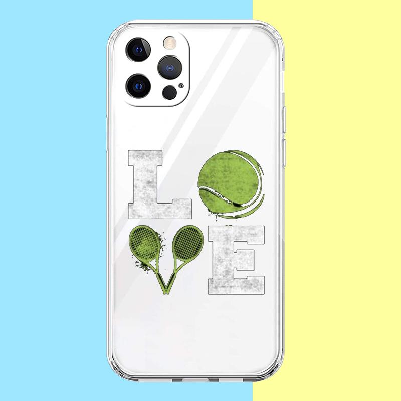 

Спортивний чохол для телефону з тенісним м ячем Для iPhone 15 14 13 12 Mini 11 Pro Max XS X XR 7 8 Plus Прозорий Ударостійкий Силіконовий Чохол iPhone 13