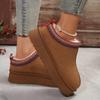Botines de Nieve al Tobillo Chelsea Mujer Invierno Nueva Marca Piel Felpa Corta Cálido Planas Zapatillas Plataforma Chanclas Botas Zapatos de Algodón