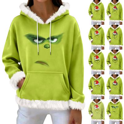 Women's Casual Fashion Print Long Sleeve Hooded Sweatshirt Top