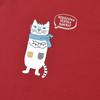 Kusuguru Japan Apron Knit Cat Round Side Button Apron 236572 Red M~L