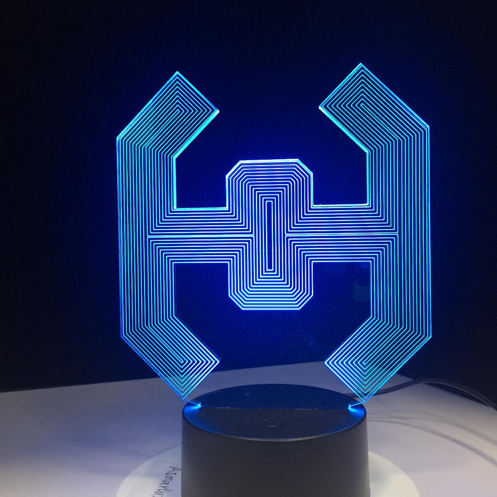 Factory Dropshipping ODM Rechargeable Touch Switch Dog Arylic Panel Box Table Night Lamp  16 Colors Change 3D LED Light