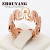 INS Flow Design Wire Drawing ring for women simple Process Rose Gold Color Ring Fashion Austrian Crystals  jewelry wholesale