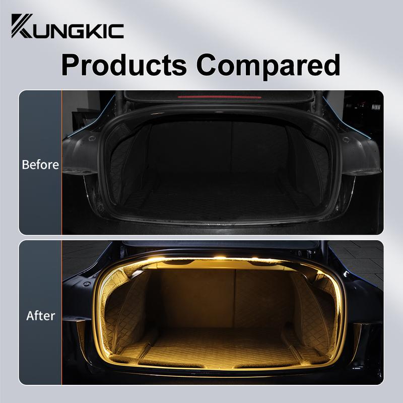 For Tesla Model 3 Highland 2024 2025 2026 Upgrade 12V Trunk Brighten LED Strip Waterproof Flexible DIY Rear Trunk Silicone Light