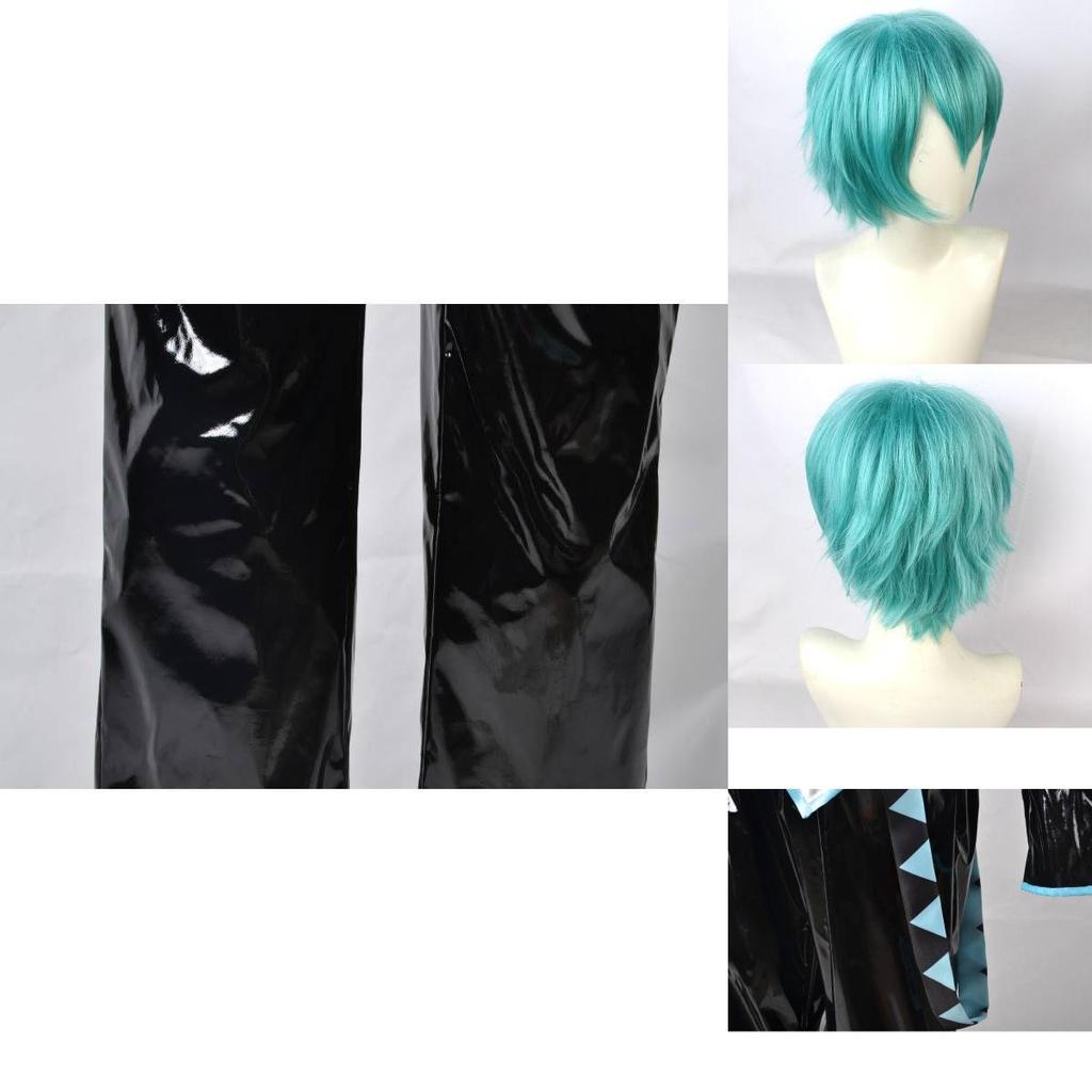 Hatsune Miku Vocaloid Classic Pu Cosplay Heren Shirt Stropdas Broek Pruik Set Voor Feesten Kerst