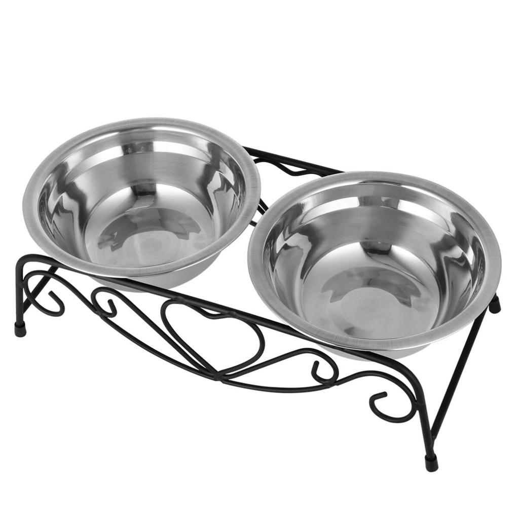 POPETPOP Stainless Steel Removable Food Bowl for Cats and Dogs, with Stand and Legs for Easy Eating and Non-Slip Design