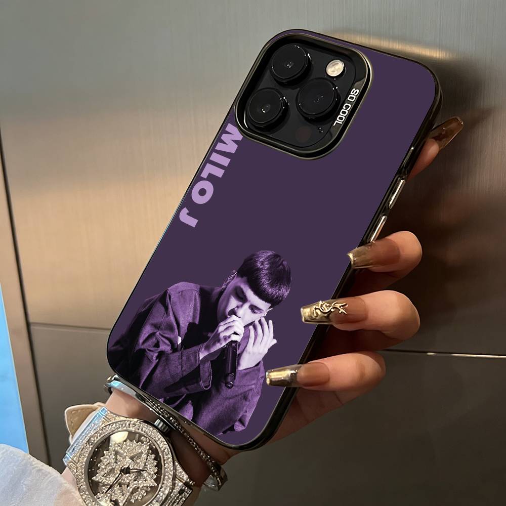 Top Gen Z artist Singer M-Milo Phone Case For iPhone 17,16,15,14,13,12,11 Plus Pro Max Colored Silver Phone Case