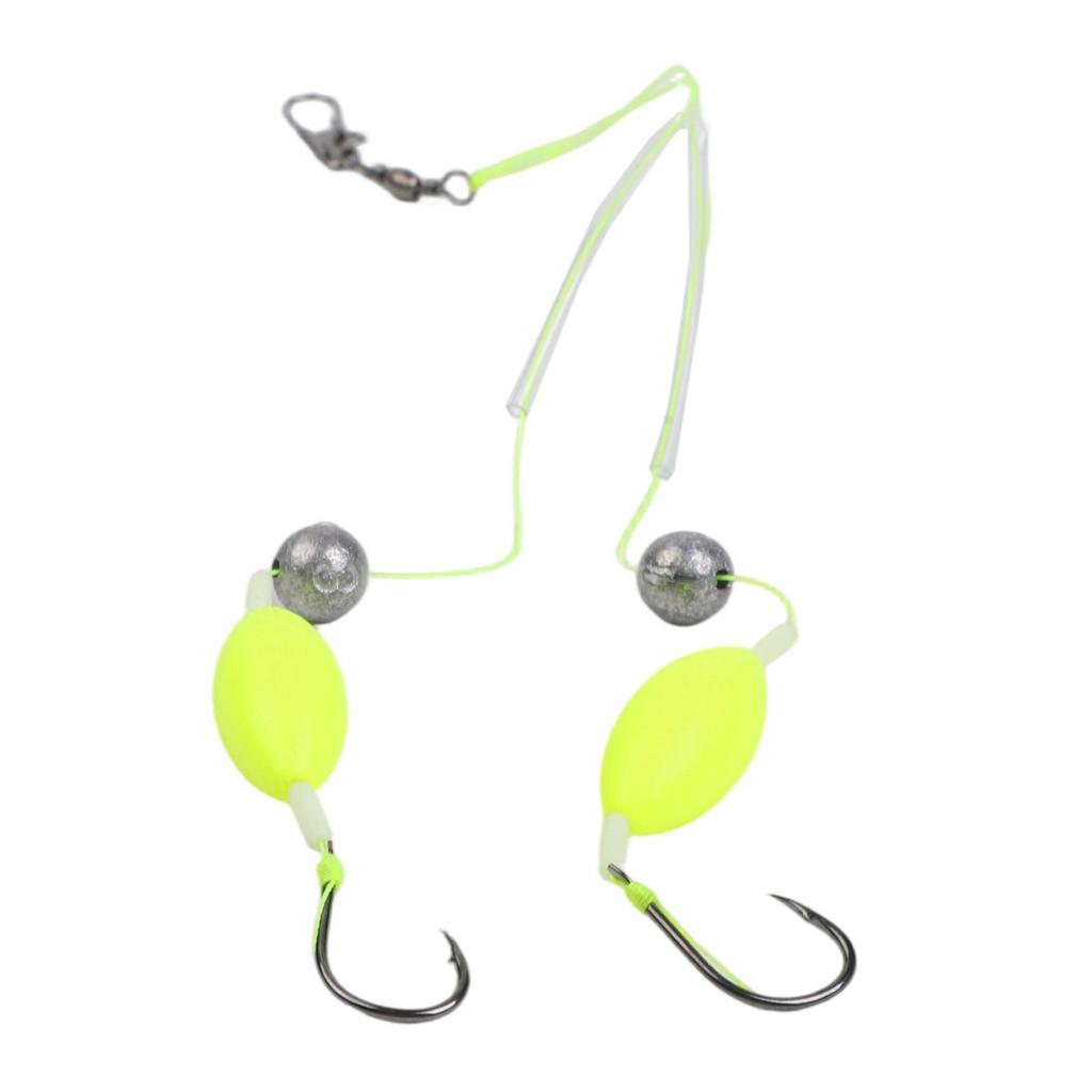 Attractive Silver Finish Double-Hook Rig Fishing Hooks Metal Fishing Hooks