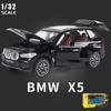 1/32 BMW X5 SUV Alloy Off Road Diecast Model Simulation Sound Light Toy Trendy Decorative Ornament Birthday Present for Friends