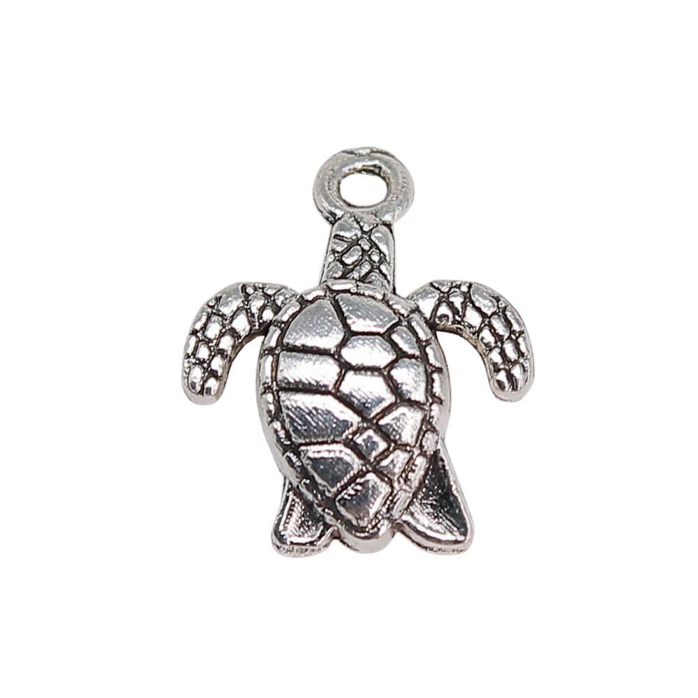 Turtle Charms Antique Bronze Silver Pendants For Animal Themed Jewelry Making