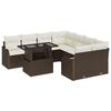 VidaXL Ensemble de canapé de jardin 9 pièces avec coussins en poly rotin brun 3357171