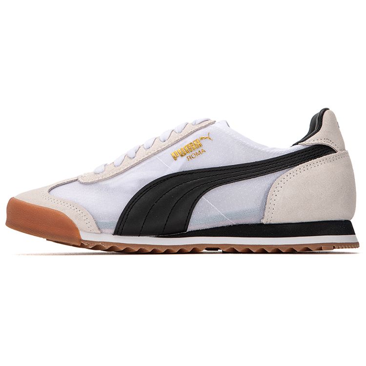 

PUMA Roma Vintage-Inspired Low Top Sneakers White Black Unisex 387241-01