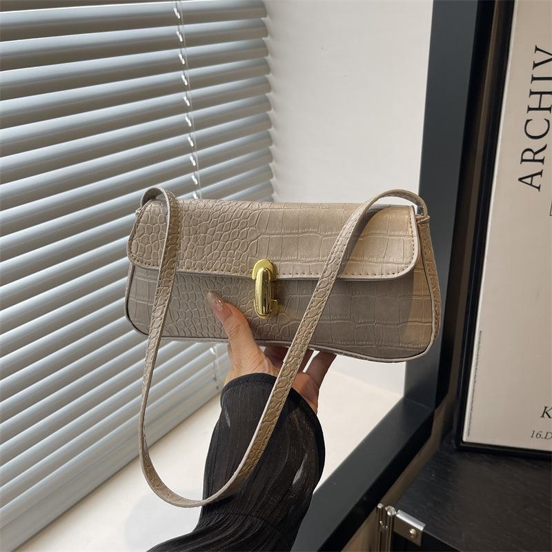 New Personalized Trendy Solid Color Fashionable Retro Underarm Portable Shoulder Bag Underarm Shoulder Women's Bag