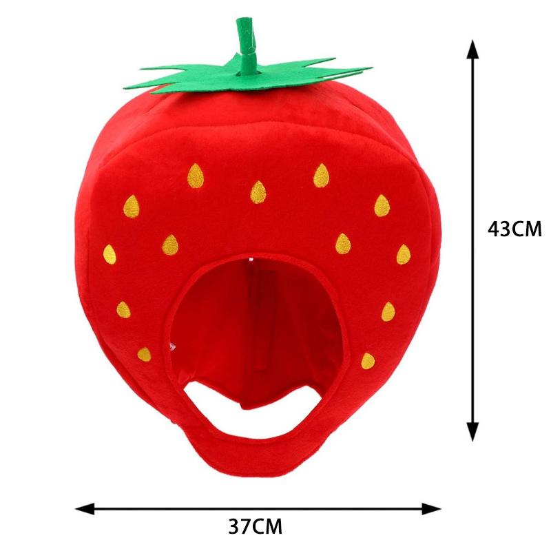 Funny Cute Plush Strawberry Headband For Girl Boy Keep Warm Plush Toys Hat Plush Headgear Creative Novelty Photo Props Cap
