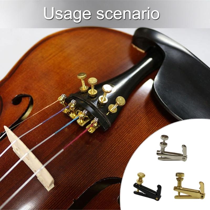 4Pcs Violin String Adjuster Part Musical Instrument Fine Tuning Accessory Violin Fine Tuner for Standard 4/4-3/4 Violin