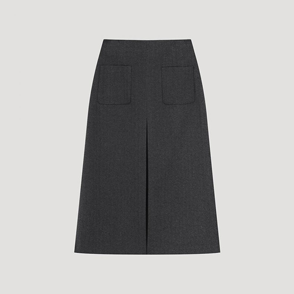 

She S miSS Pocket Inverted Pleated Skirt SwwSko42030 Ch charcoal/77