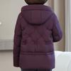 Übergröße XL-6XL Damen Kurzpufferjacke Mittleren Alters Winter-Oberbekleidung mit Kapuze Elegant Stickerei Dick Warm Daunenmäntel