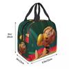 Maya The Bee With Flowers Cartoon Insulated Lunch Bags Food Bag Portable Thermal Cooler Lunch Boxes For Picnic