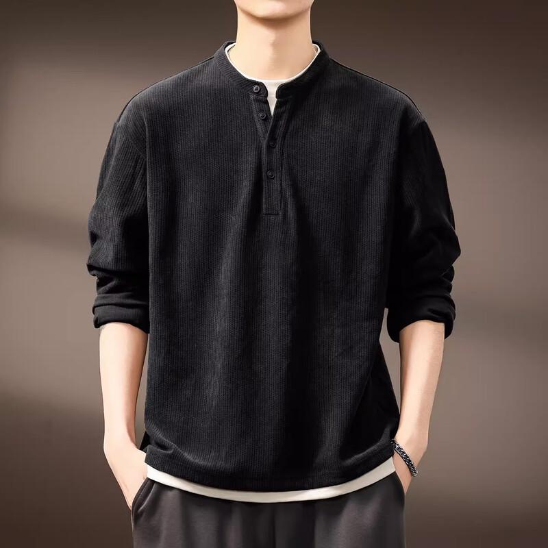 Men s American Retro Heavyweight Faux Two-Piece Branch Pattern Sweatshirt 3XL