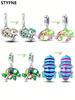 Charms Plata Copper Colors Colorful Insects Beads Charm Pendant For Original Bracelet For Women Diy Jewelry Love Gift