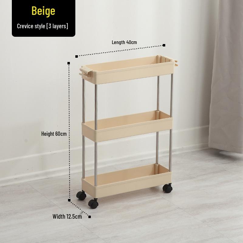 Bathroom & Kitchen Multi-layer Floor-standing Storage Trolley Shelf