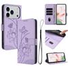 Étui Portefeuille en Cuir à Fleurs en Relief 3D avec Support Livre Pour iPhone 17 16 15 Pro Max Samsung S25 Xiaomi Redmi Note 14 Honor Oppo Fentes pour Cartes Rabat