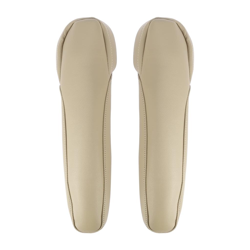 X AUTOHAUX Beige Microfiber Leather Car Front Seat Armrest Cover Replacement for Honda Odyssey 2005-2010, 1 Pair